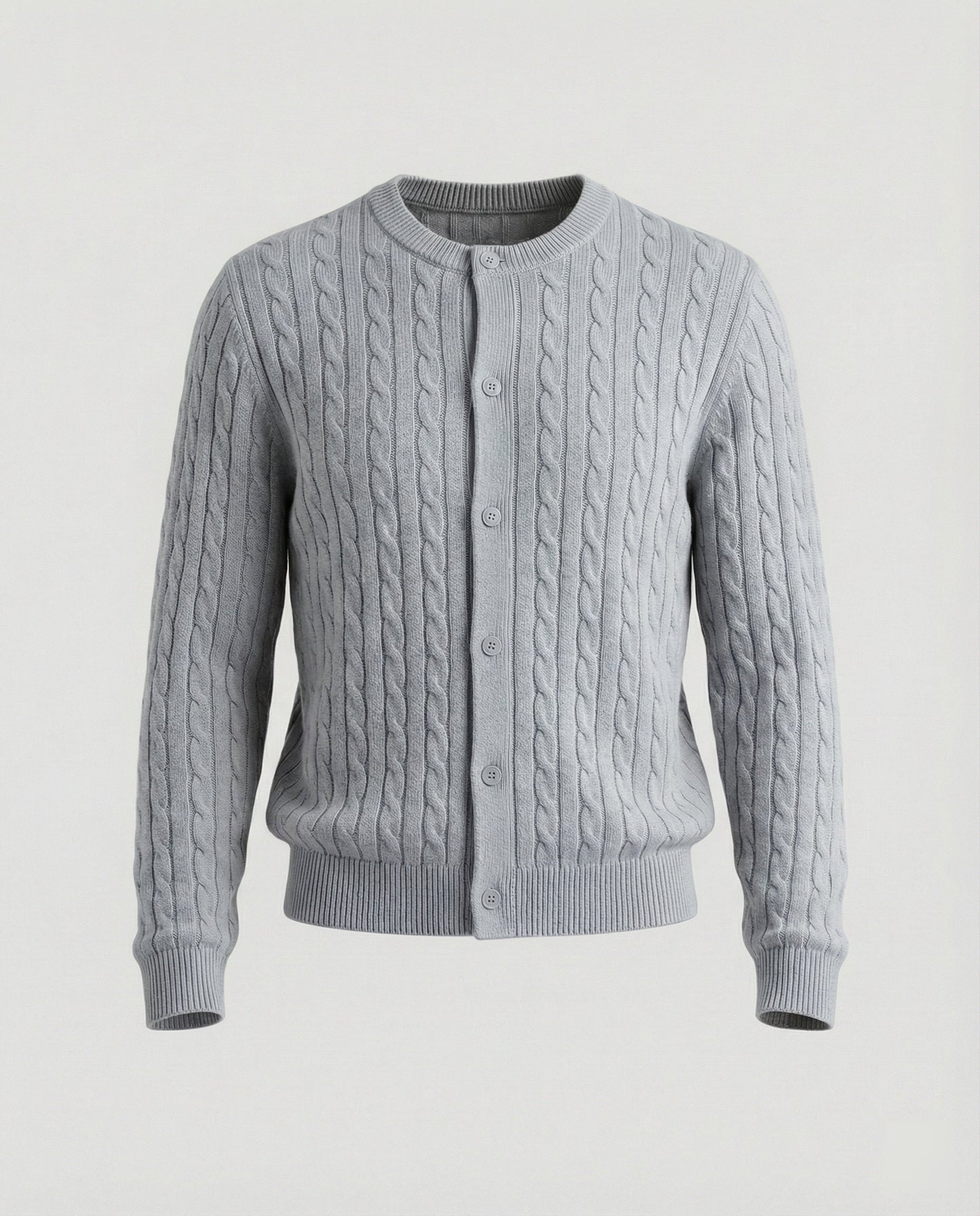 Damen Cardigan Kurz Zopfmuster Rundhals Modern