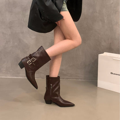 Damenstiefeletten Elegantes Design Spitzer Absatz