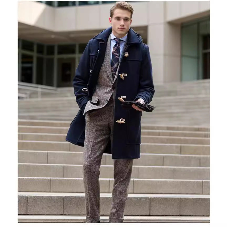Herren Dufflecoat Langschal Modisch Warm
