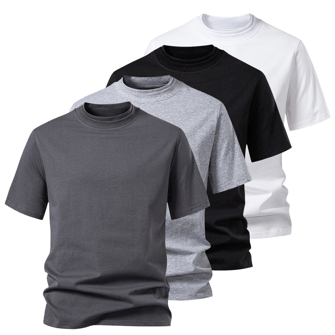 Herren Rundhalsshirt aus Baumwolle Minimalistisch Elegannt
