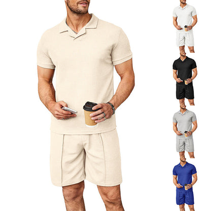 Herren Polo-Shirt und Shorts-Set Atmungsaktiv Leicht Sommer - BerlinGlamour