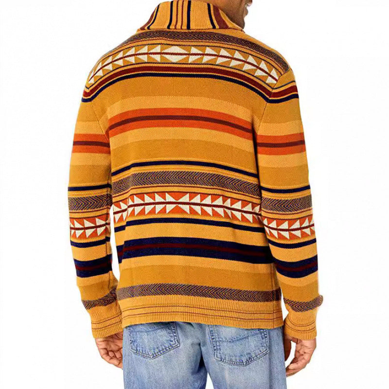 Herren Strickjacke Geometrisches Muster Praktisch