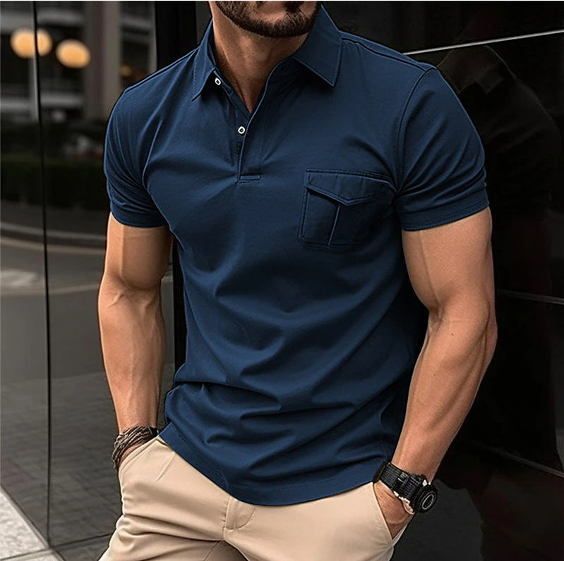 Herren Poloshirt Modern mit Brusttasche und Slim-Fit - BerlinGlamour