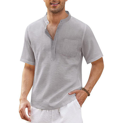 Herren Kurzarm-Shirt mit Brusttasche Hochwertig Modern