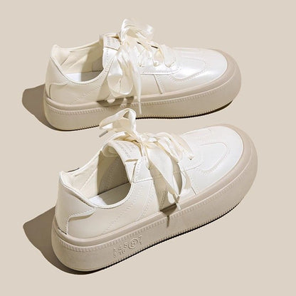Damen Sneaker Weich Elastisch Schnürsenkel Modisch