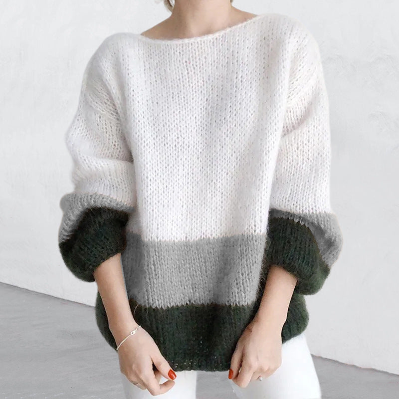 Damen Strickpullover Weich Modisch Lässig