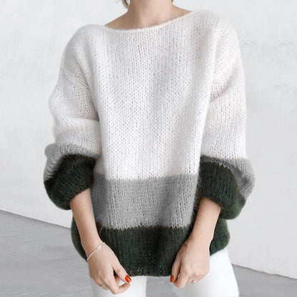 Damen Strickpullover Weich Modisch Lässig