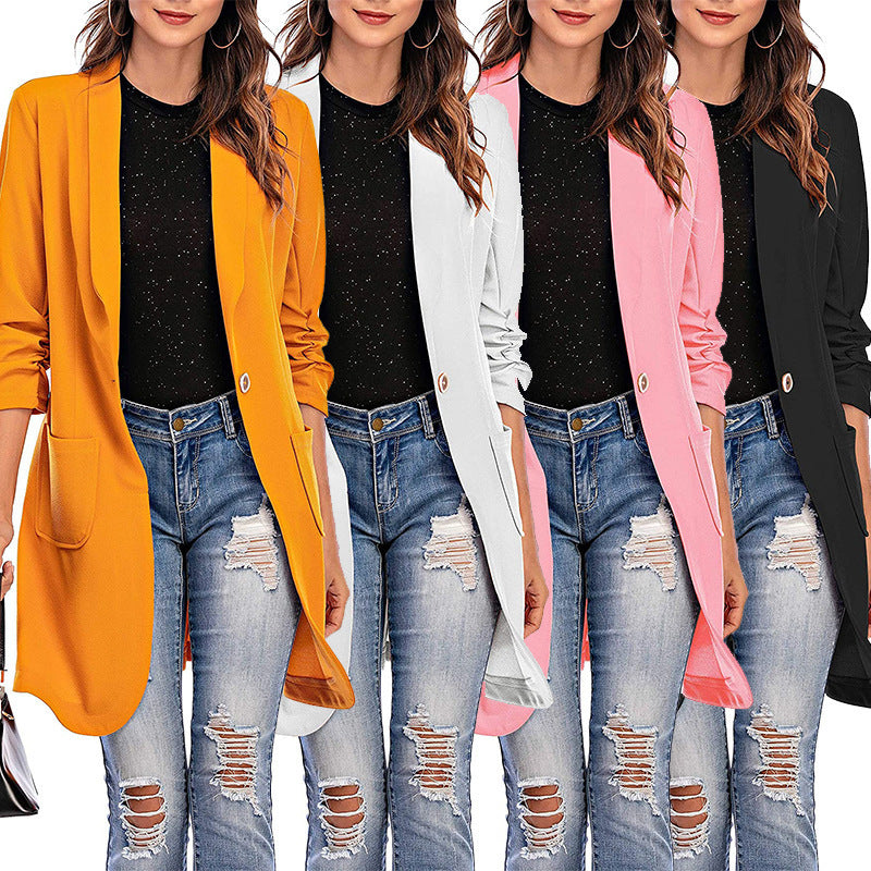 Damen Blazer Stretch Modern mit Taschen Elegant - BerlinGlamour