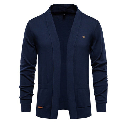 Herren Cardigan V-Ausschnitt Lässig Grau Modern