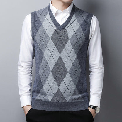 Herren Strickweste Elegante Argyle Style