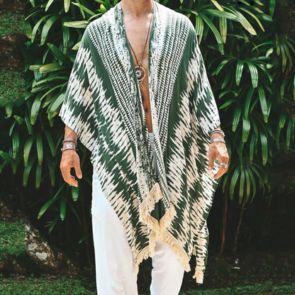 Herren Kaftan Modern mit Fransen und Muster