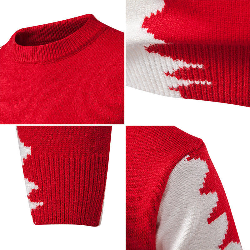 Modischer Herren Pullover Asymmetrisch Farben Hochkomfort