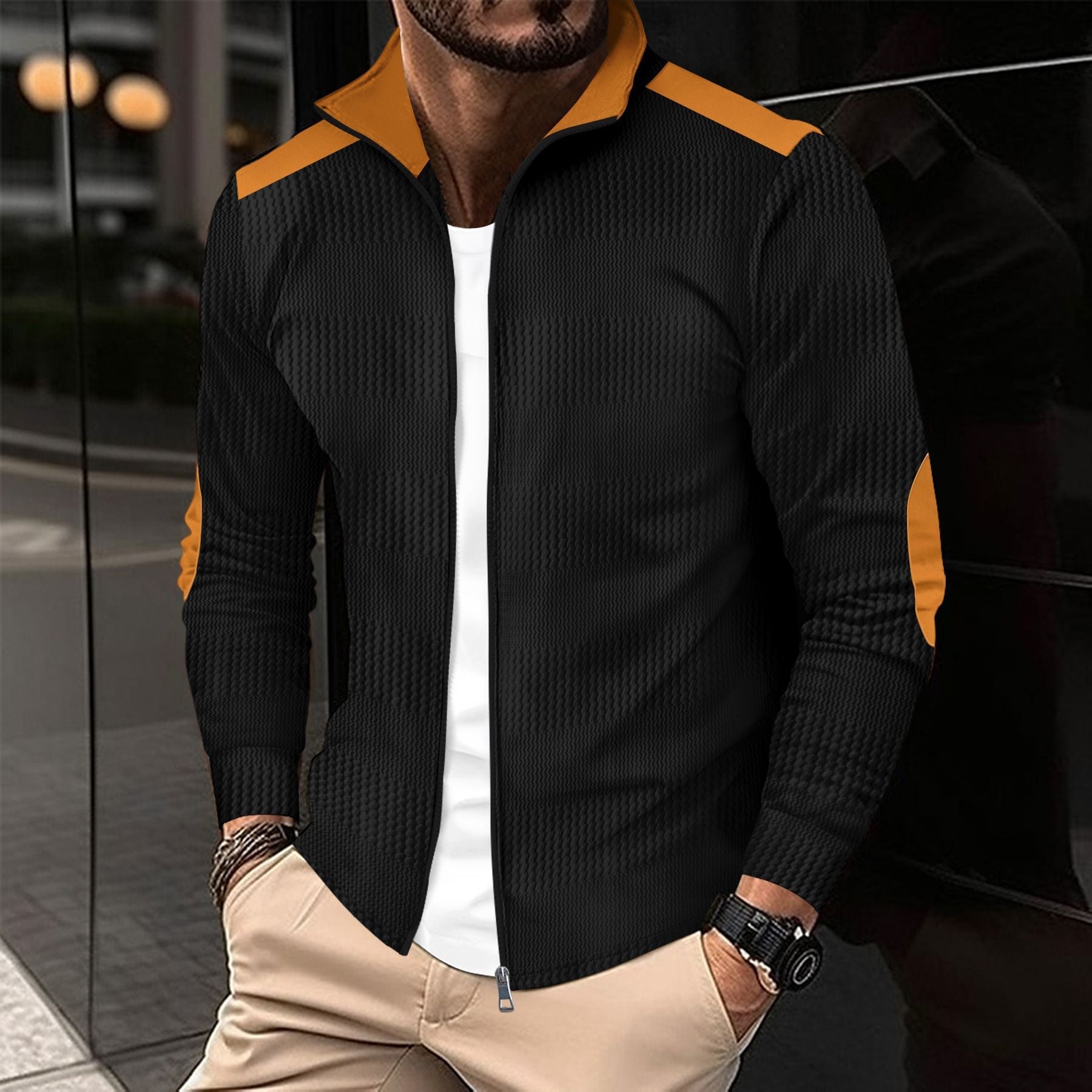 Herren Trainingsjacke Sportlich Modern Mit Hood - BerlinGlamour