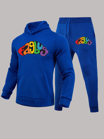 Herren Sportset Hoodie Jogginghose Neon Logo Set