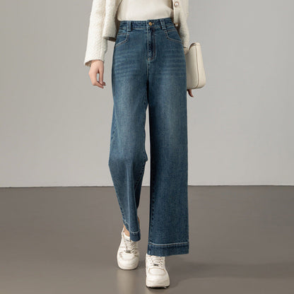 Damen Jeans Klassisch Geschnitten Weite Bein