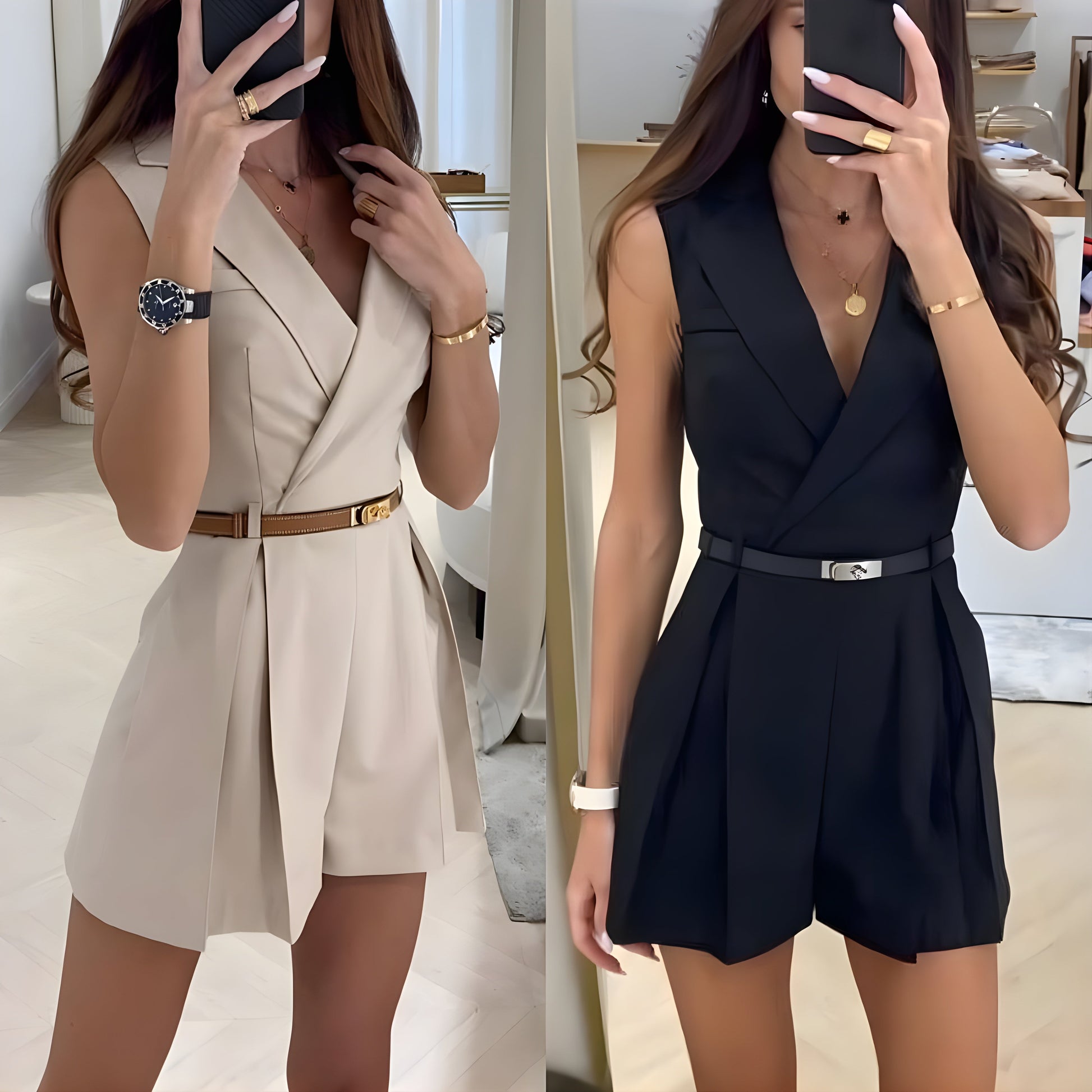 Ärmelloser Jumpsuit Damen Stylisch Elegant - BerlinGlamour