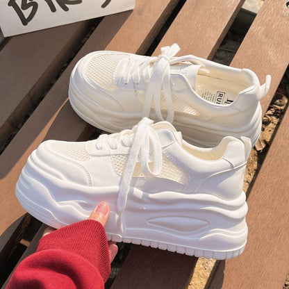 Damen Sneaker Sportlich Luftig Mit Plateau Sohle