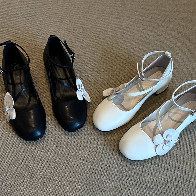 Damen Ballerinas Bequem Blumen Detail Sommer