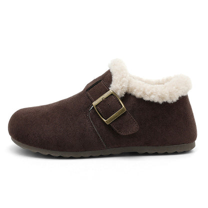 Damen Clogs Warm Kuschelig Schnallenverschluss Modern
