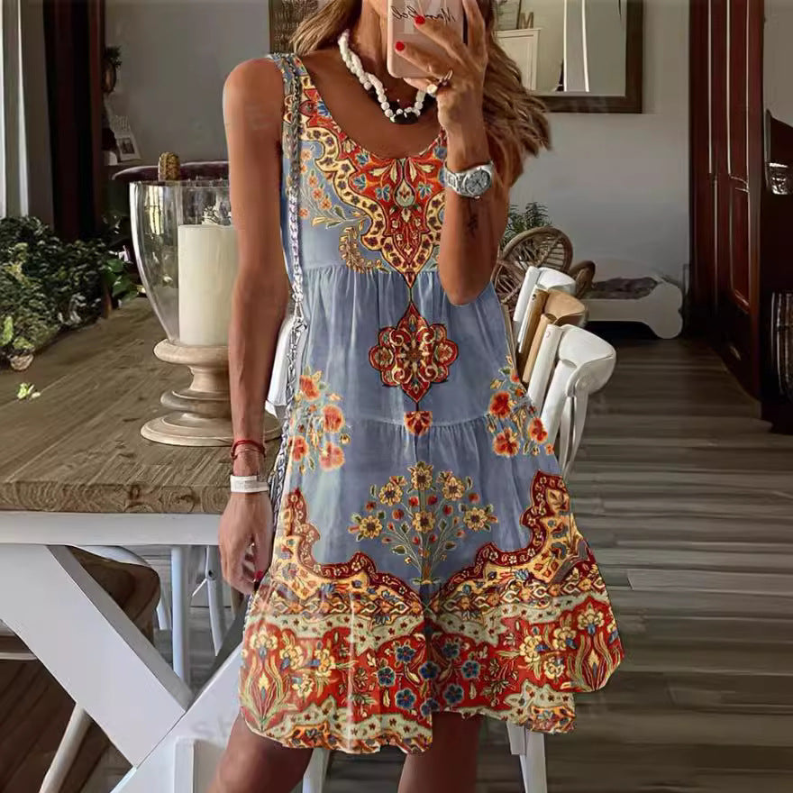 Damen Kleid Sommerlich mit Verstellbaren Trägern