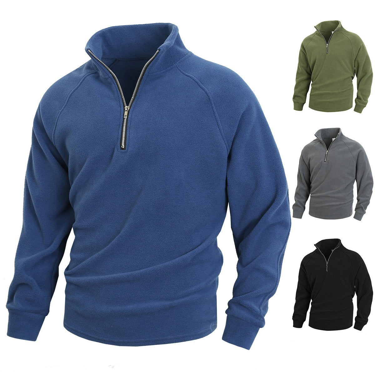 Herren Fleece Pullover mit Halbem Reißverschluss Berlin-Glamour - BerlinGlamour