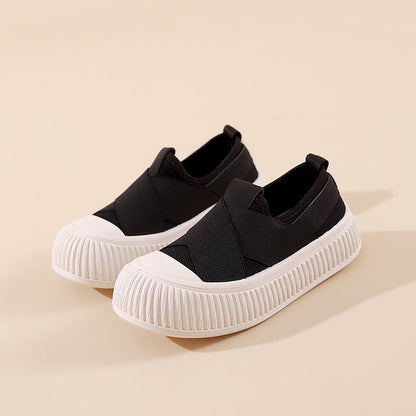 Damen Sneaker Slip-On Elastisch Rutschfest Schwarz Modisch