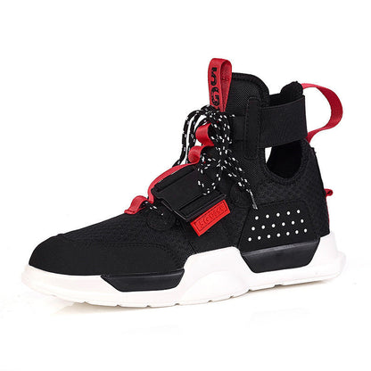 Damen Sneaker Sportlich High-Top mit Riemensystem Schwarz