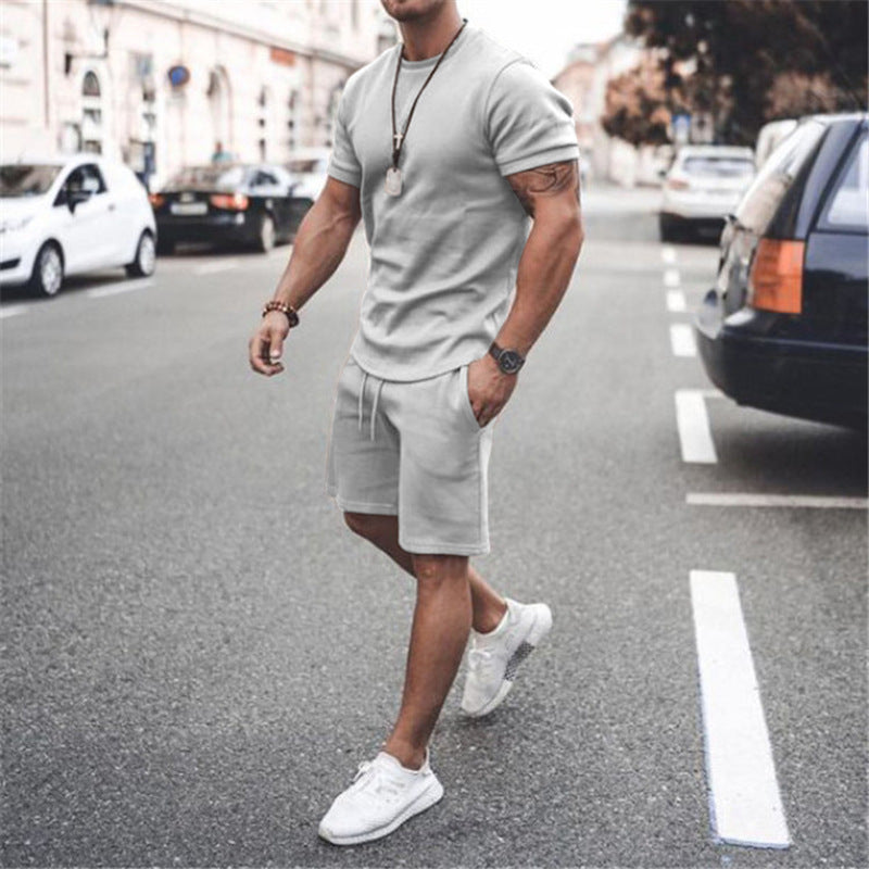 Herren Kurzarm Set Sportlich Elastisch Mit Taschen