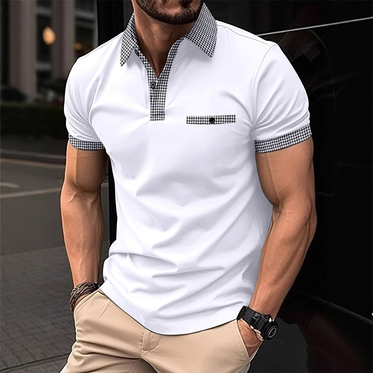 Herren Poloshirt Modern Slim Fit mit Kragen und Style