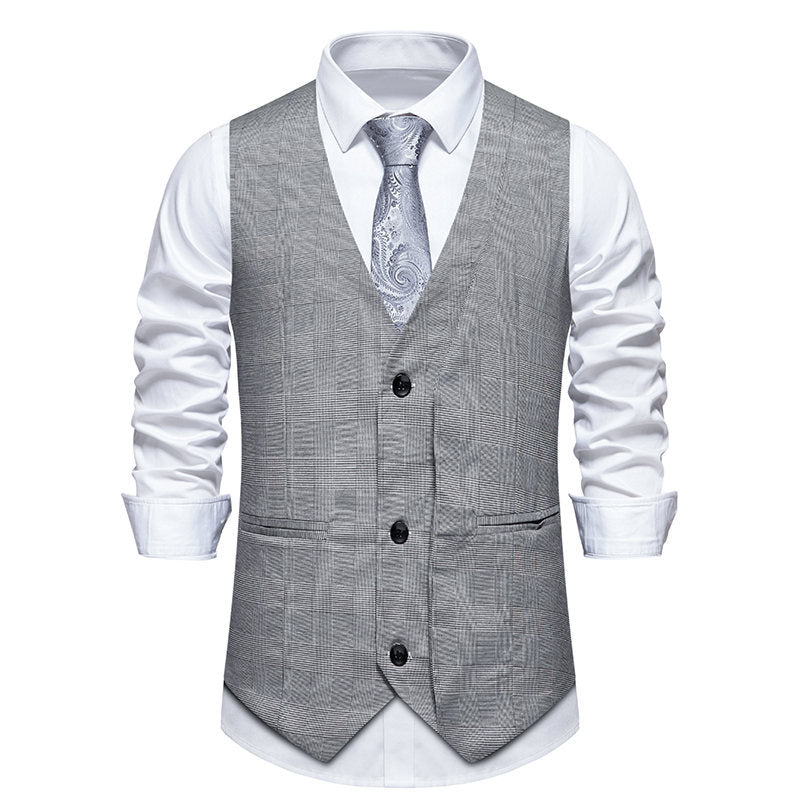 Herren Anzugweste Elegant Modern Karomuster Slimfit