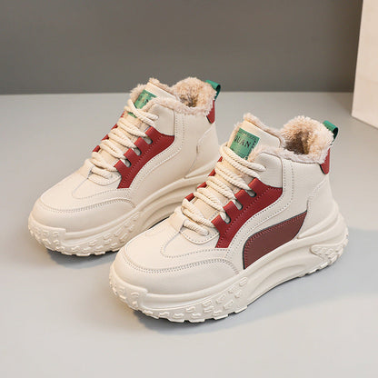Damen Sneaker Hoch Hohe Sohle Kuschelig Komfortabel