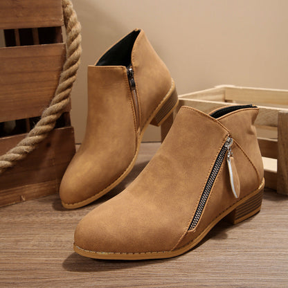 Damen Stiefeletten Elegant Reißverschluss Komfort Blockabsatz