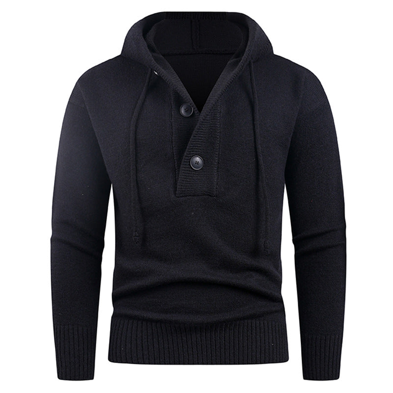 Modischer Kapuzenpullover Herren mit Knöpfen Trendig