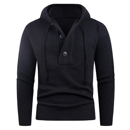 Modischer Kapuzenpullover Herren mit Knöpfen Trendig