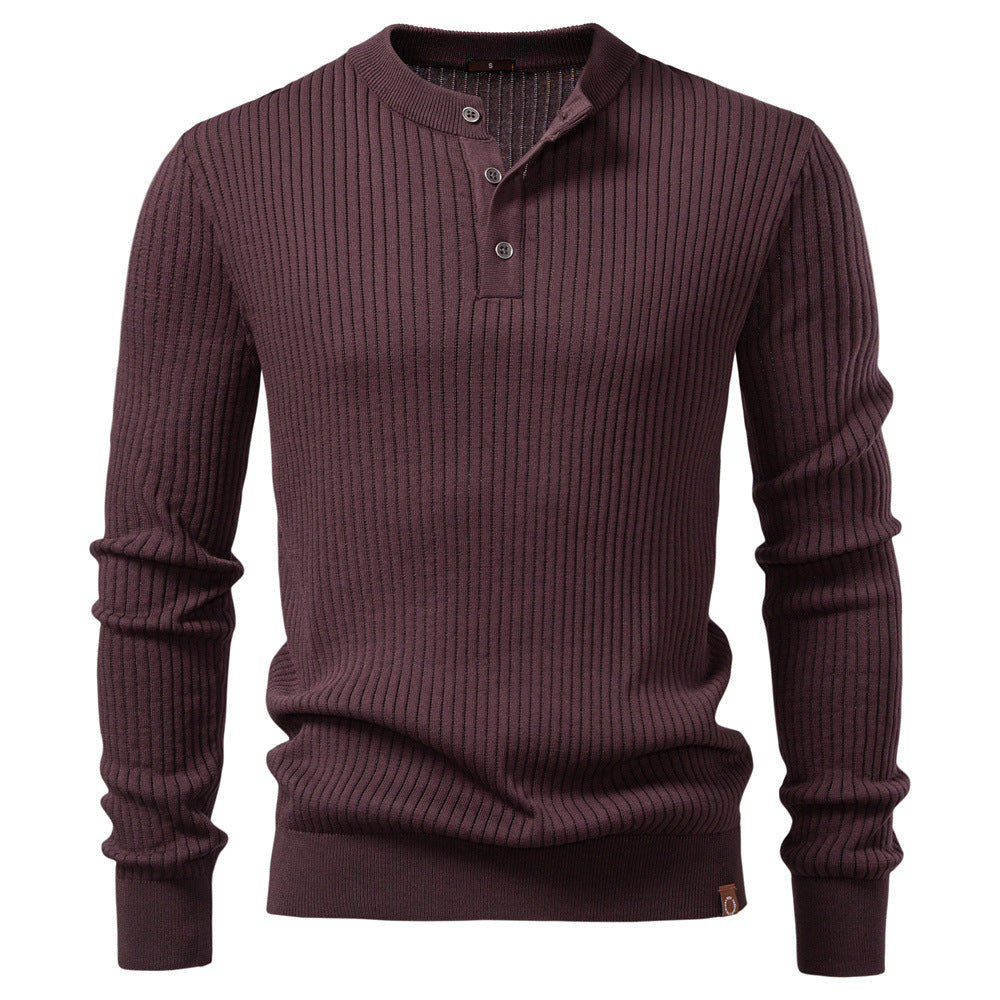 Herren Strickpullover Fein Rippenmuster Modern