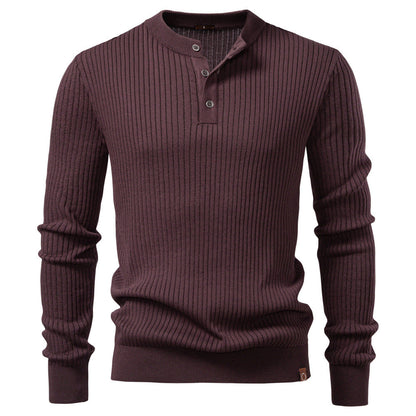 Herren Strickpullover Fein Rippenmuster Modern