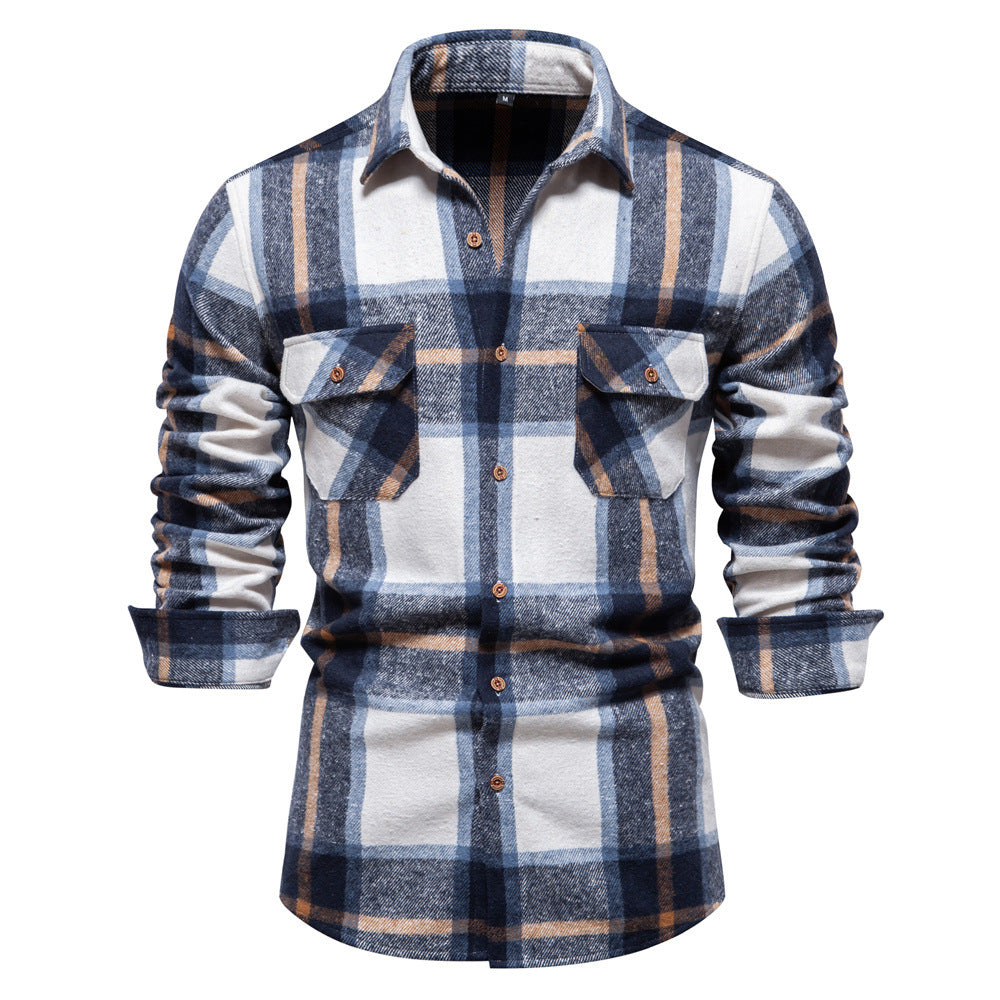Herren Flanellhemd Kariert Mit Brusttaschen Wintersport - BerlinGlamour