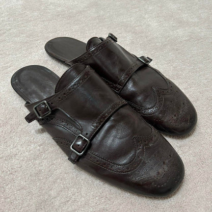Damen Slipper Elegante Brogue Schnalle Schuhe