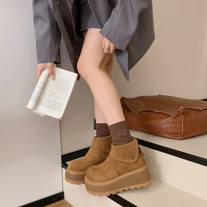 Damen Stiefeletten Hoch Hacken Plattform Schnürsenkel