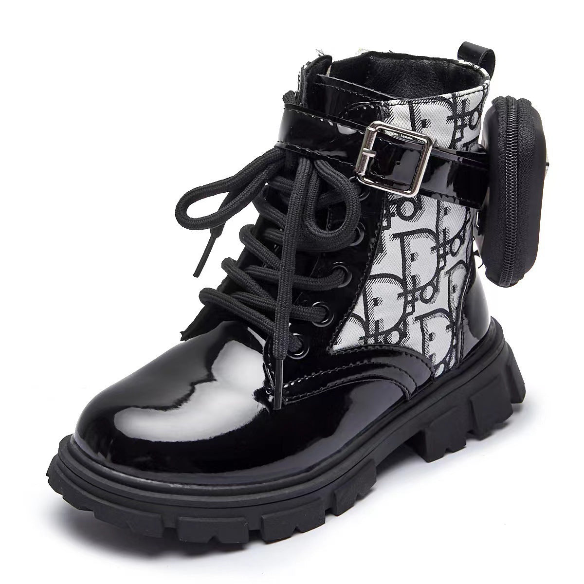 Damen Stiefel Ankle Boots Robust mit Taschen und Profilsohle