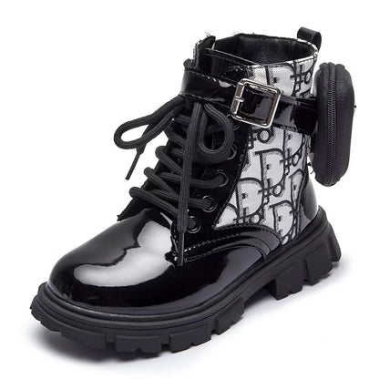 Damen Stiefel Ankle Boots Robust mit Taschen und Profilsohle