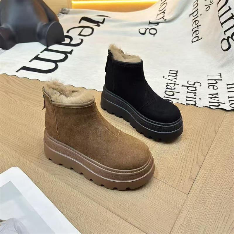 Damen Ankle Boots Flauschig Rutschfest Winterstiefel