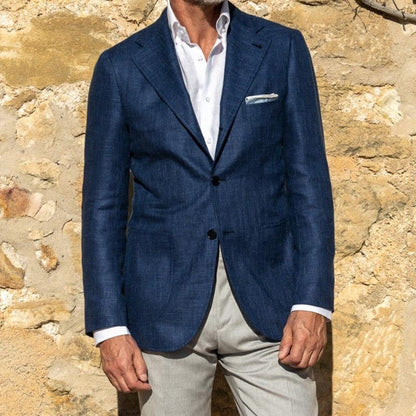 Herren Leinenblazer Elegante Slim Fit Sommerjacke