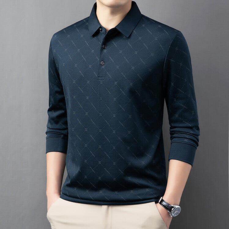Herren Poloshirt Langarm Atmungsaktiv Modern