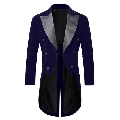 Maßgeschneiderter Samt Blazer Herren Elegant Schwarz
