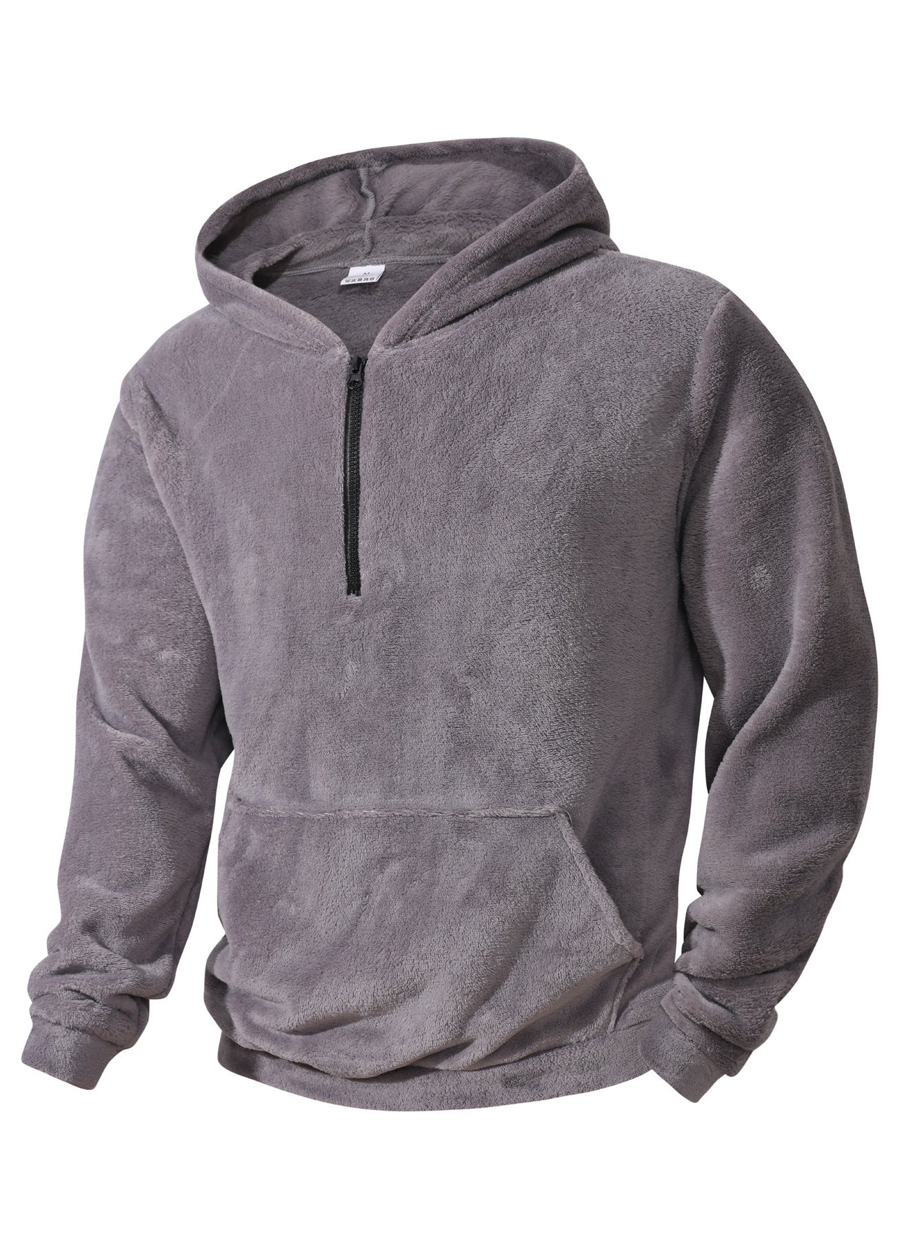 Herren Fleece-Hoodie Halblang Reißverschluss Sportlich