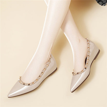 Damen Ballerinas Spitze Elegant Nieten Schuhe