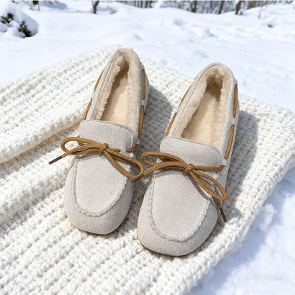 Damen Mokassins Warmfutter Elegante Schnürung