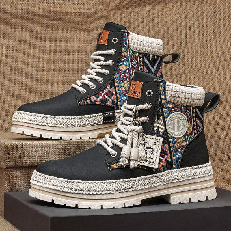 Damen Winterschuhe Robust Ethno Design Warm