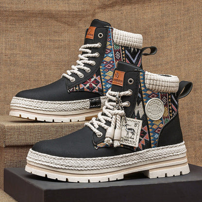 Damen Winterschuhe Robust Ethno Design Warm
